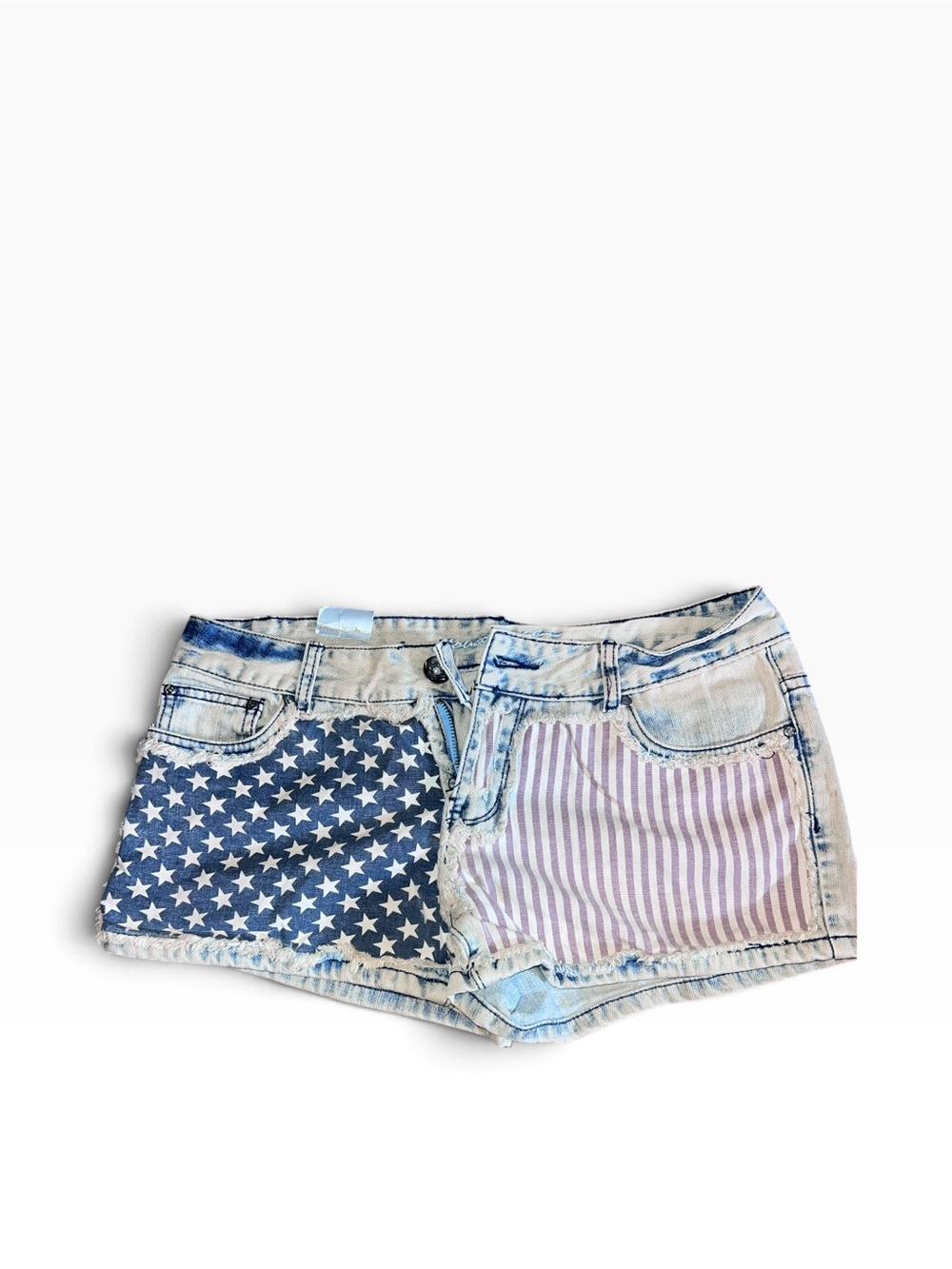 NWT Touch Me Patriotic Denim Shorts Juniors 9/10 American Flag Y2K